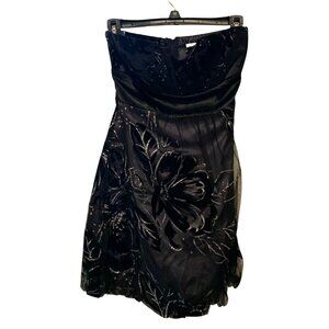 Vintage Y2k Trixxi Womens Juniors Size 3 Black Sleeveless Dress Strapless Black